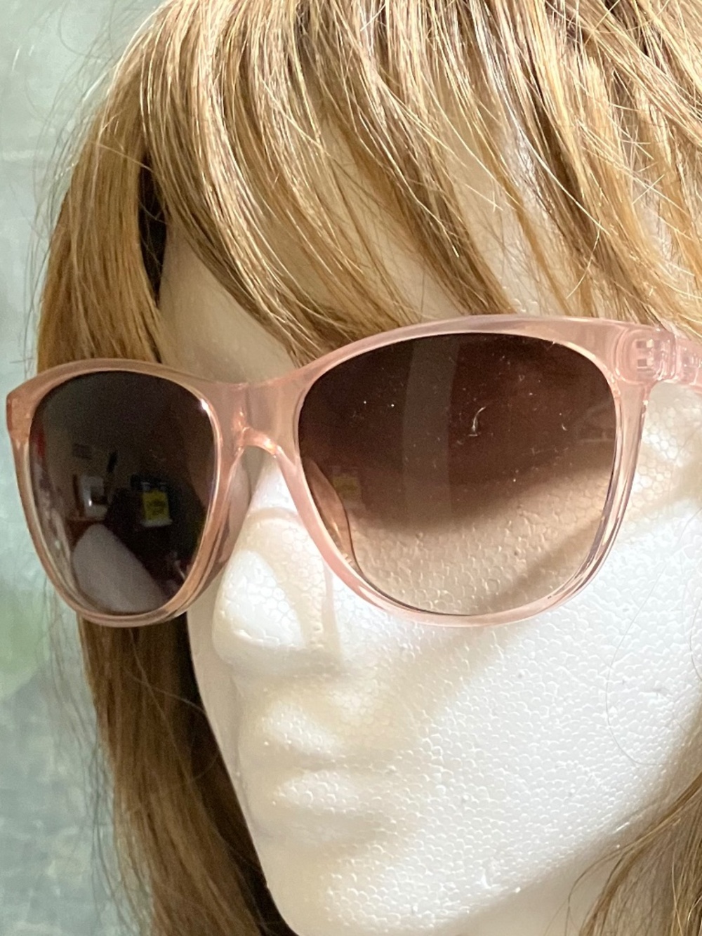 LUCKY 🍀BRAND SUNGLASSES, CLEAR PINK FRAME, GRADIENT LENSES, LOS FELIZ 58-16-140
